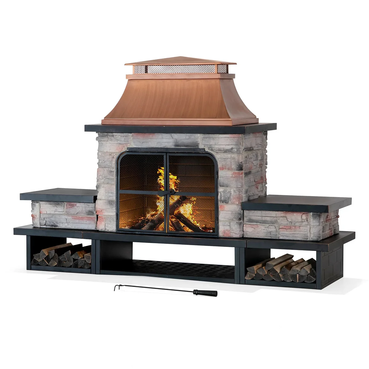 Modern outdoor heating setup keeping a patio warm on cold winter nights.